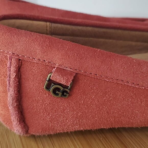 UGG Women's Flores Flat Pink Suede Driving Loafer Shoes Size 7- 1099877 - Picture 2 of 13